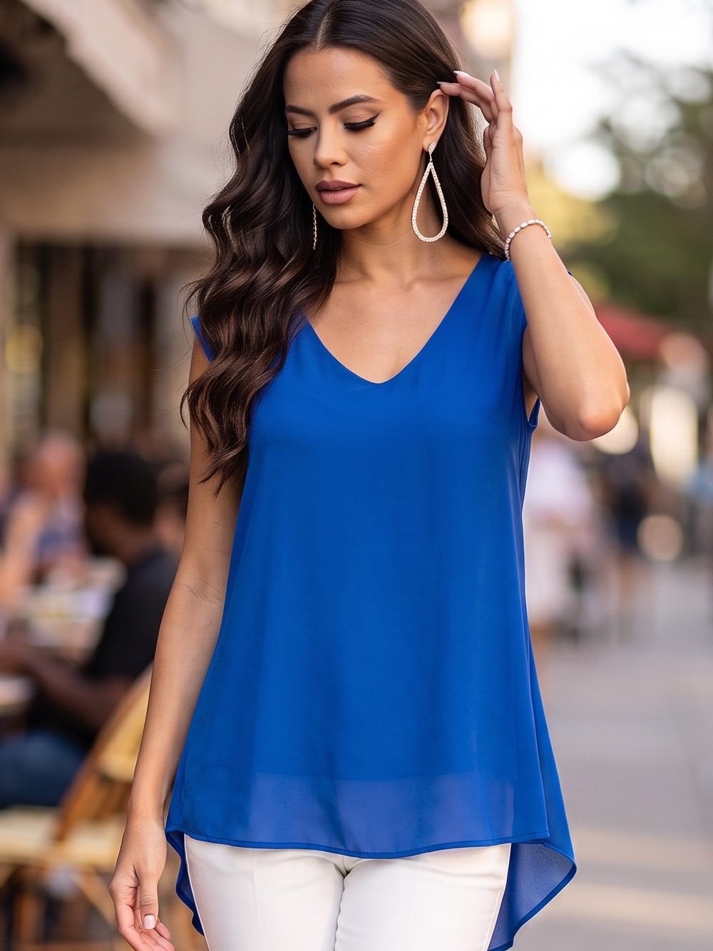J. Crew Royal Blue V‑Neck Sleeveless Camisole